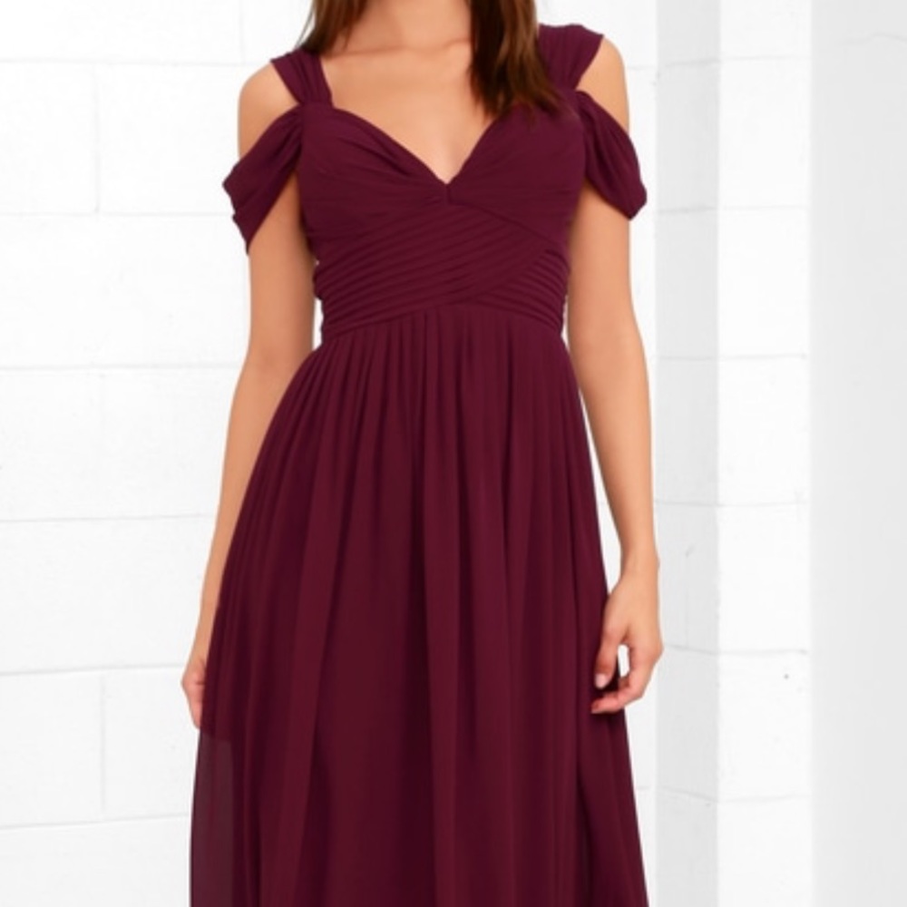 Burgundy XL Maxi Dress with Double Shoulder Straps